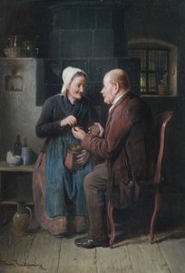 Älteres Paar im Kücheninterieur
